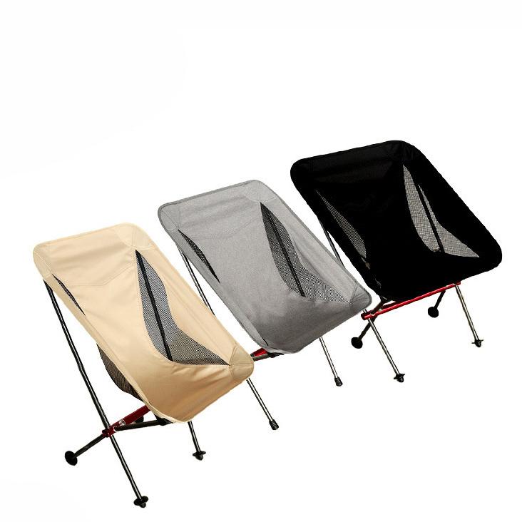 Portable Folding Moon Chair, Compact Fishing Camping Chair, Lightweight 7075 Aluminum Outdoor Stool for Travel, Hiking, Picnic