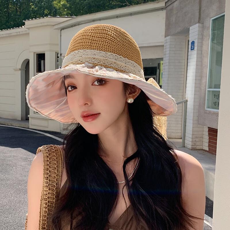 

Женская летняя соломенная шляпа с широкими полями и бантом One Size (56-58cm)