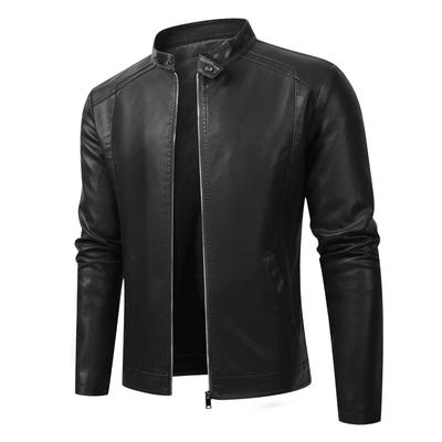Fashion Μοτοσικλέτα Casual Παλτό Ανδρικό παλτό Moto Biker Ανοιξιάτικο φθινόπωρο Δερμάτινο τζάκετ PU Ανδρικό γιακά Λεπτό δερμάτινο μπουφάν Pu Plus Size