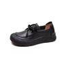 Flat Shoes Small Leather Shoes Women's 2026 New Retro Lace-up Big Head Casual Low-top Shoes Leather Deep-mouth Pumps Women