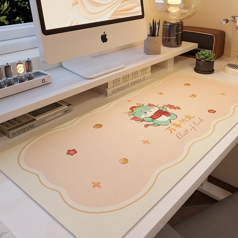 Cartoon Pvc Waterproof, Oil-Proof And Scalding-Proof Leave-In Table Mat Rectangular Leather Desk Tablecloth Dining Table Tea
