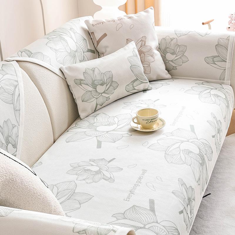 

Подушка для дивана из ледяного шелка, летний летний коврик, простой современный нескользящий чехол для дивана, ткань, новая подушка 70*70cm