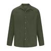 Men's Cotton Shirts Long Sleeve Casual Button Down Textured T-Shirt Loose Vacation Beach Lightweight Topsrt