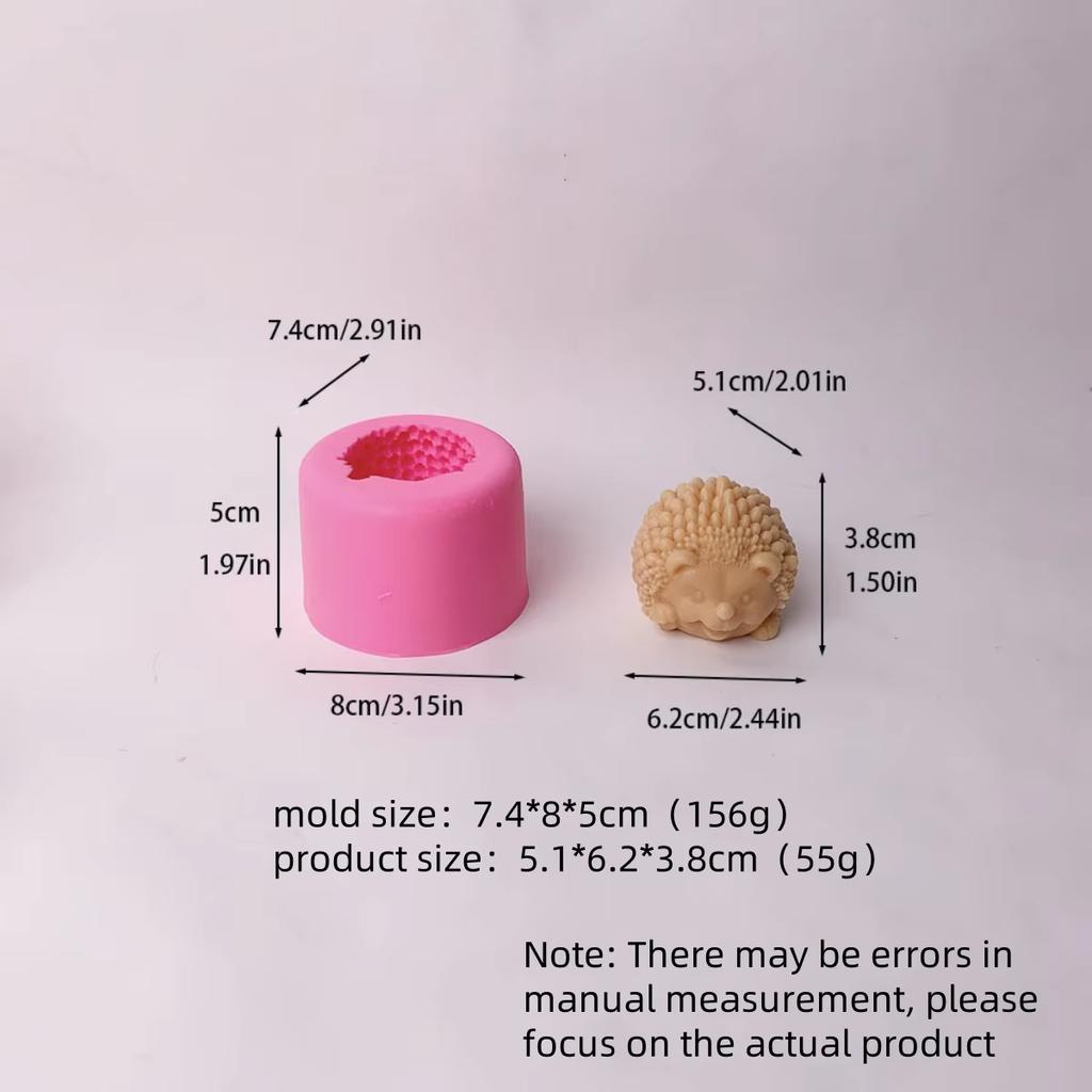 Cute Hedgehog Candle Mold 3D Cartoon Animal Hug Mushroom Apple Soap Craft Plaster Making Kit DIY Handmade Mold Home Decor Gifts