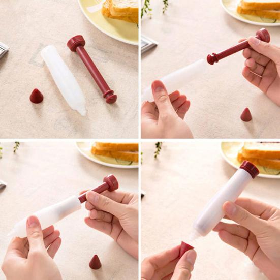 Backdekorationsstift Verdickter Silikon-Spritzbeutelstift Wiederverwendbarer Schokoladen-Marmeladen-Dressingstift für Backen und Salat