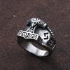 Norse Mythology Viking Thor's Hammer Ring Men Retro Stainless Steel Odin Celtics Knot Ring Biker Amulet Viking Jewelry