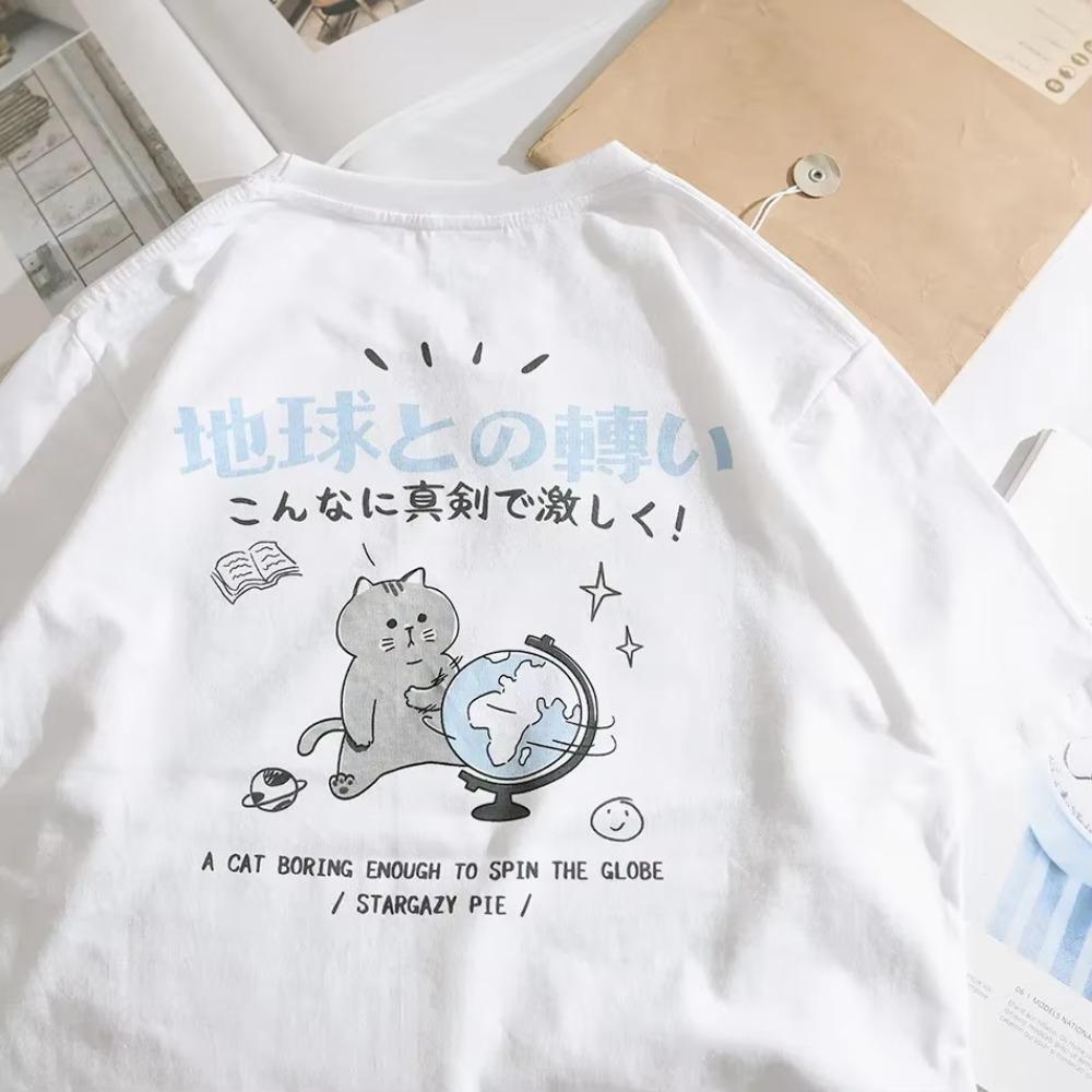 

Японская футболка мужская с коротким рукавом в стиле Харадзюку, свободная и универсальная, для студентов, с коротким рукавом, для пар, для мужчин и женщин S