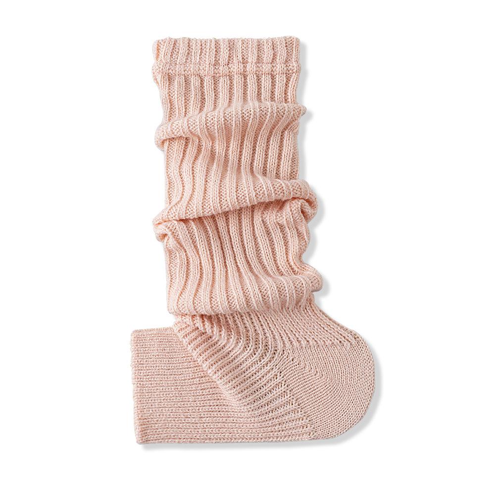Knitted Socks, Women's White Calf Socks, Leg Covers, Spring and Autumn Grey Pile Socks, Thigh-high Socks, Mid-calf Socks