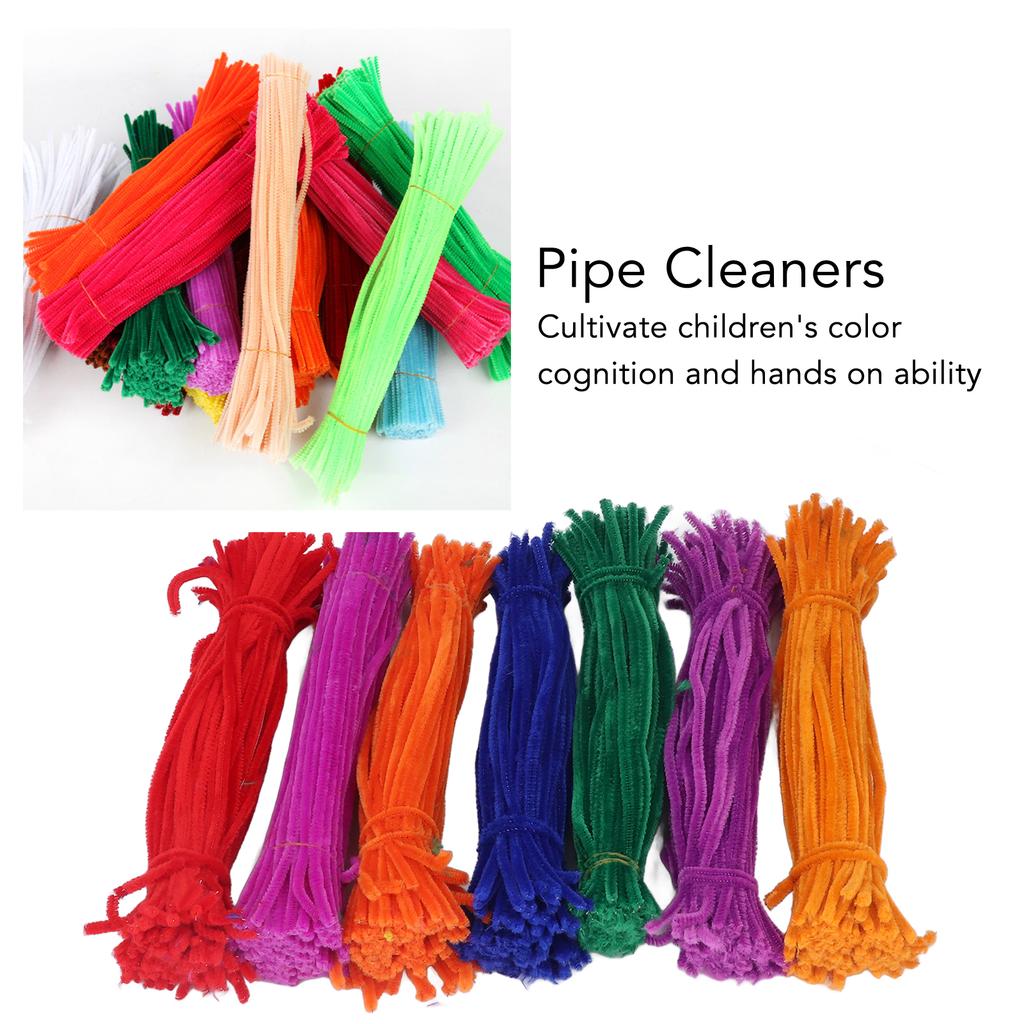 700pcs Chenille Stems Flexible Bendable DIY Educational Plush Pipe Cleaners Craft Supplies for Handworked Course Art