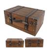 Wooden Handbag Wood Storage Trunk Alloy Fittings Vintage Portable Exquisite Craftsmanship for Home for Clothes Toys Photo Prop