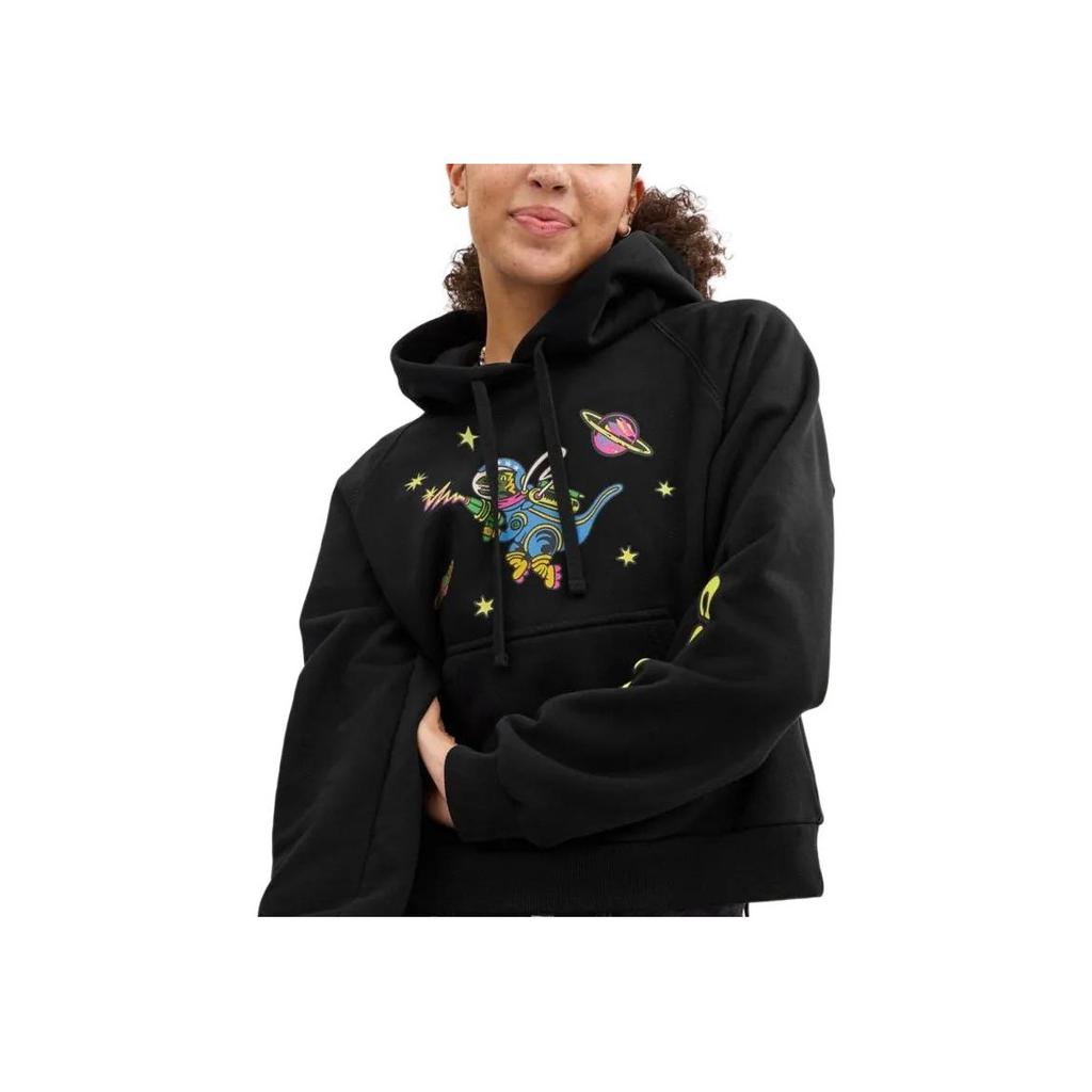 Coach Cosmic  FW24 Printed Raglan Sleeve Hoodie Women Hoodies Black CX181-BLK