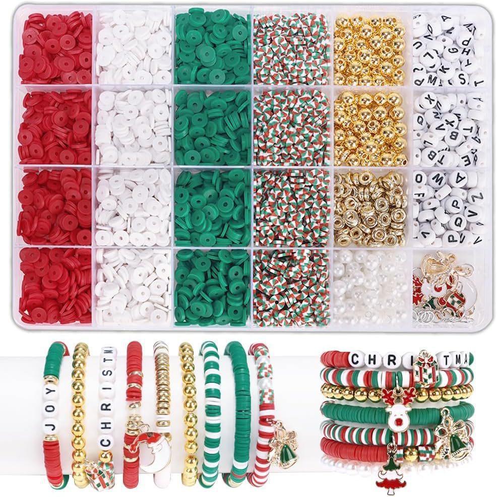 Diy Children S Christmas Bracelet Necklace Multicolor Clay Bead Letter Bead Spacer, Jewelry Accessories Set