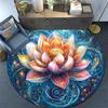Lotus Round Area Rug,Carpet Rug for Living Room Bedroom Sofa Playroom Decor,Non-slip Floor Mat