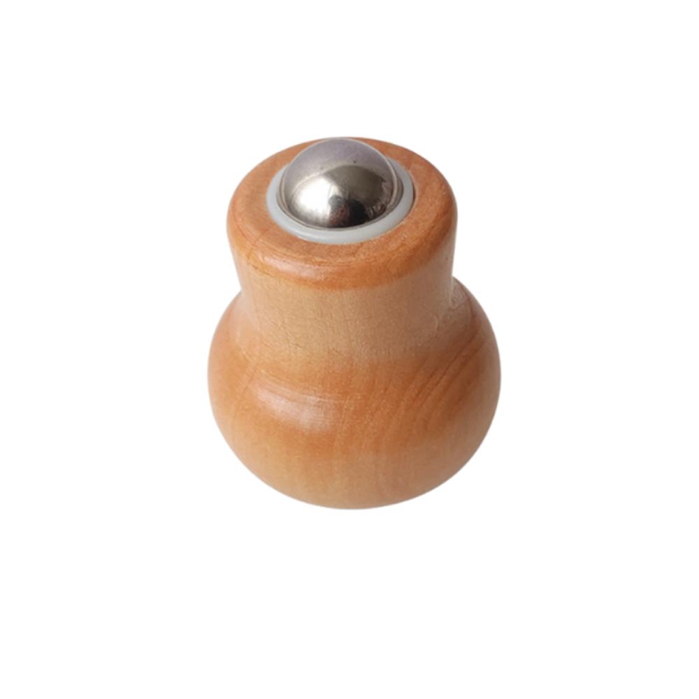 

Calabash Massage Roller Ball Natural Wooden Hand-Held Facial Massager Face Care світло-коричневого кольору