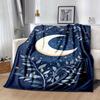 1pc Moon Printing Lightweight Flannel Blanket, Comfortable and Warm Blanket, for Camping Sofa Bed and Couch Office, Gift