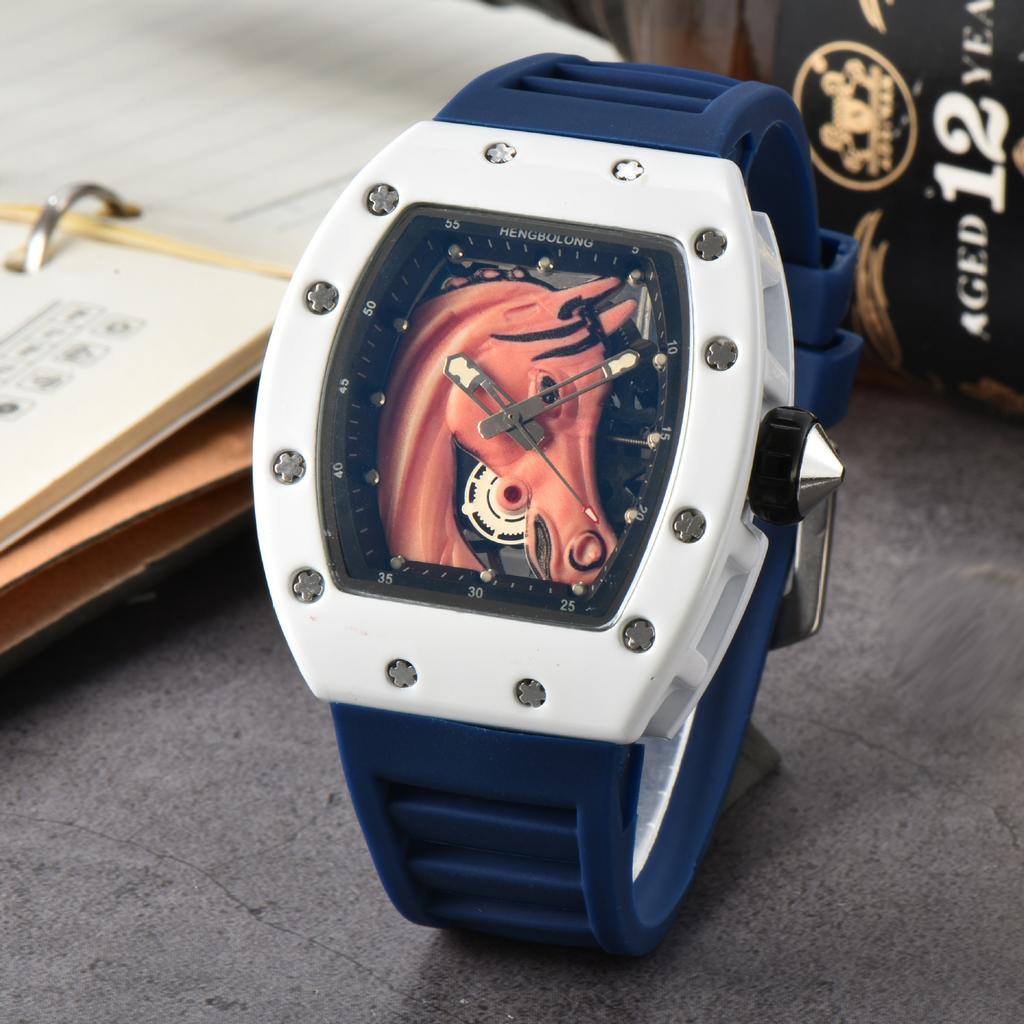 2025 New Wine Barrel-shaped Quartz Watch Men's Trend Is a Success with Calendar Watch