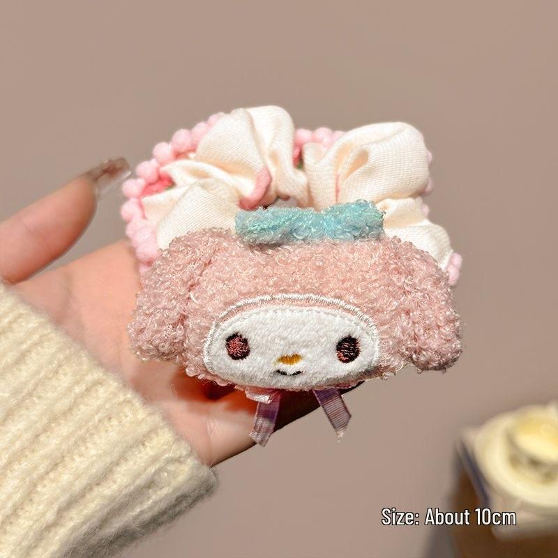 Cinnamoroll Plush Hair Tie: Fluffy Cartoon Hair Rope for Girls