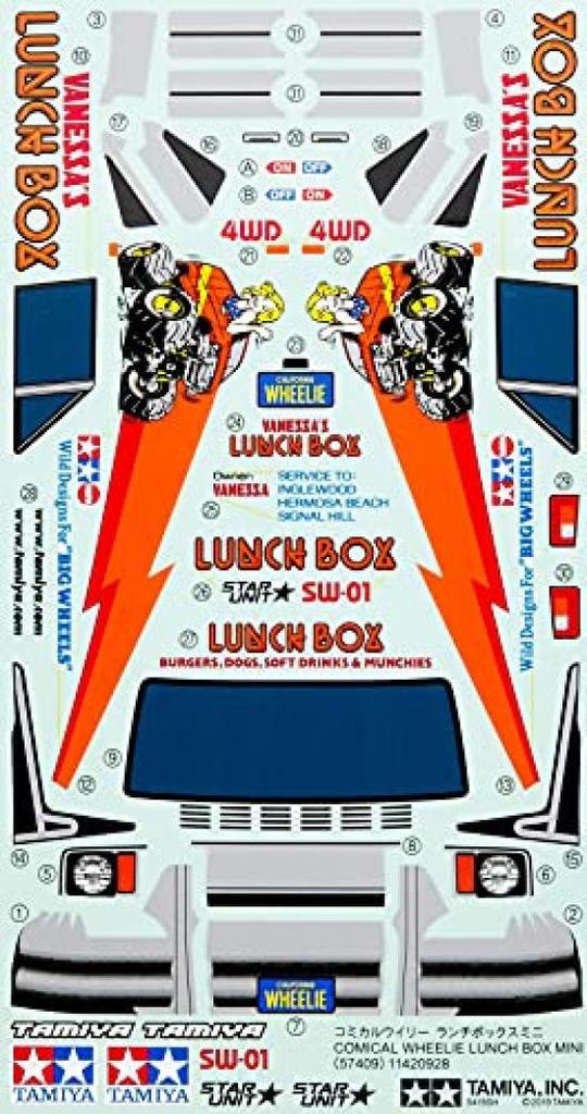 Tamiya Hop-Up Options No. 1927 OP.1927 124 Scale RC Lunchbox Mini Clear Body Parts Set 54927