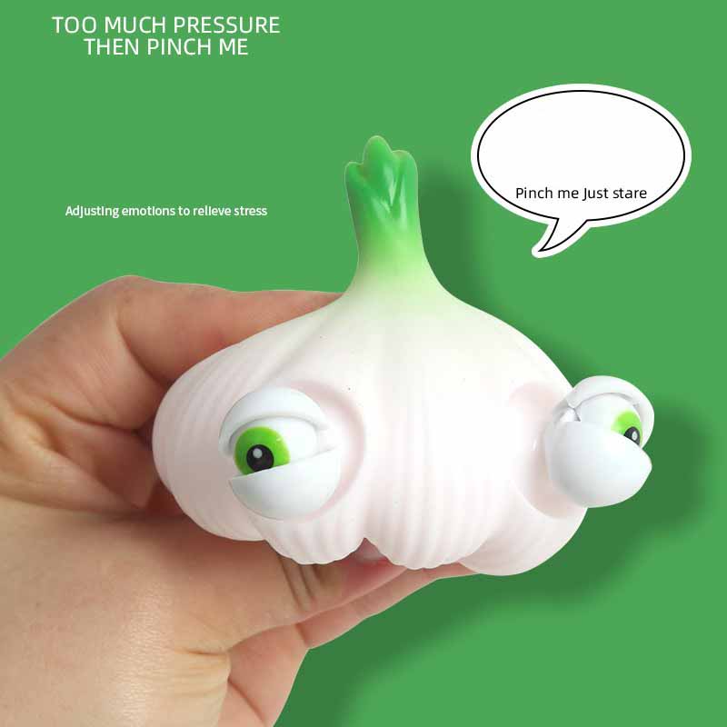 Novelty Simulation Dog Egg Vegetable Squeeze Convex Eye Toys Creative Children's Stress Relieving Toys Pinch Music Fidget Toys