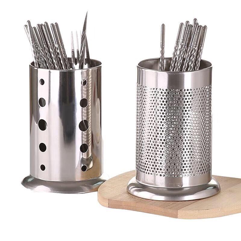 Stainless Steel Round Chopstick & Cutlery Holder