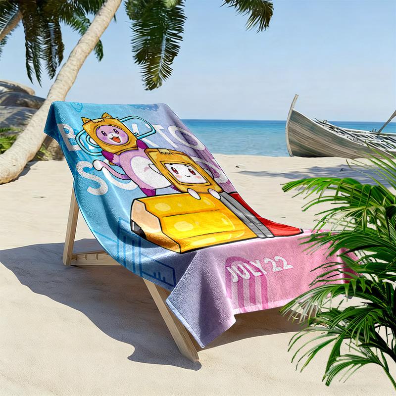 Lankybox Print Beach Towel, Large Soft Quick Dry Towel for Beach Camping Swimming