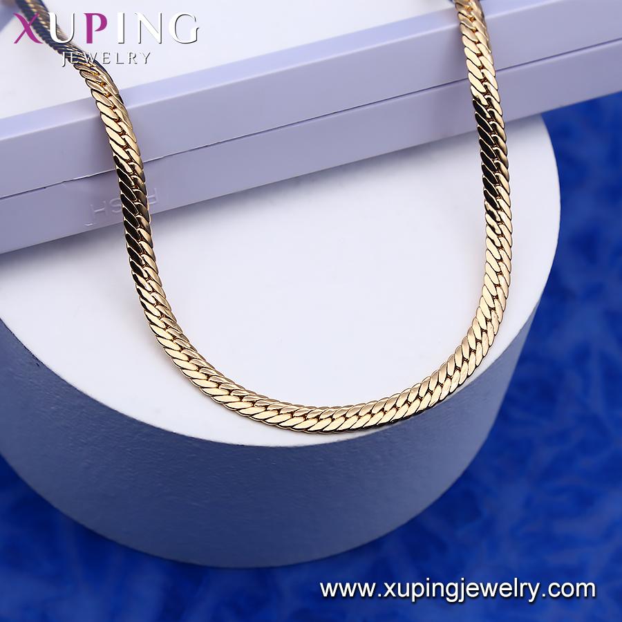 046N1 Xuping Fashion Simplae Design 18k Gold Plated Chian Necklace