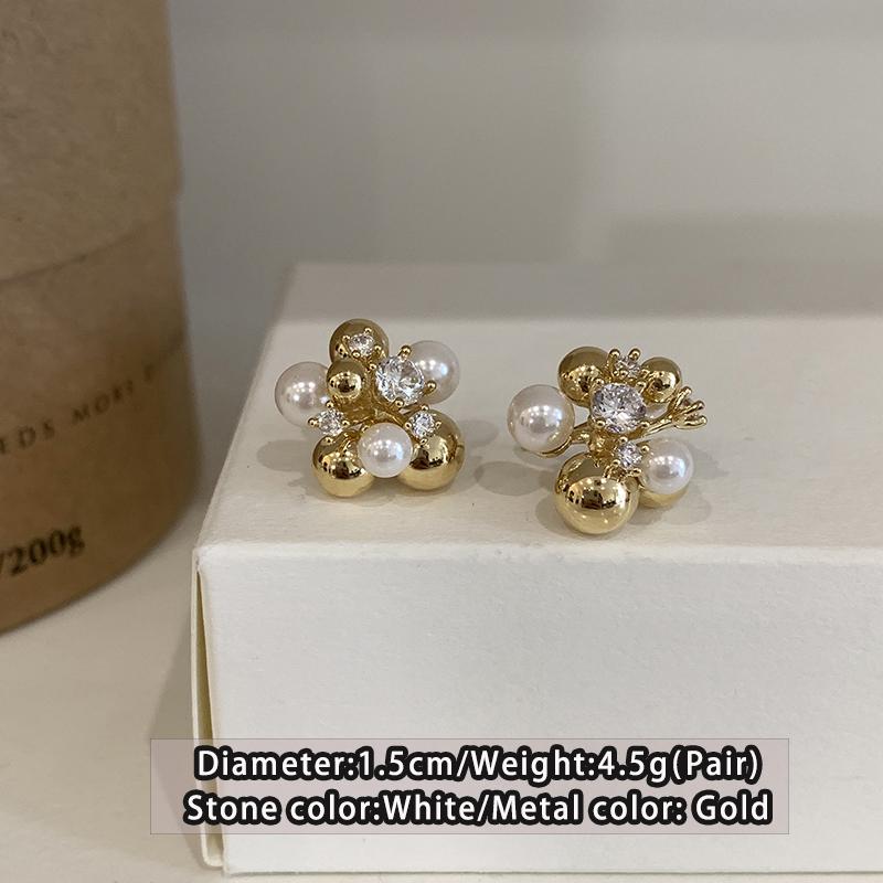 

New Design Zircon Flower Ball Metal Earrings Elegant Accessories For Womens and Girls at Christmas Parties 2026 Fashion Jewelry