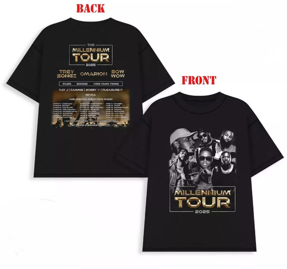 

The Millennium Tour 2025 Tshirt size S5XL Unisex T-Shirt S