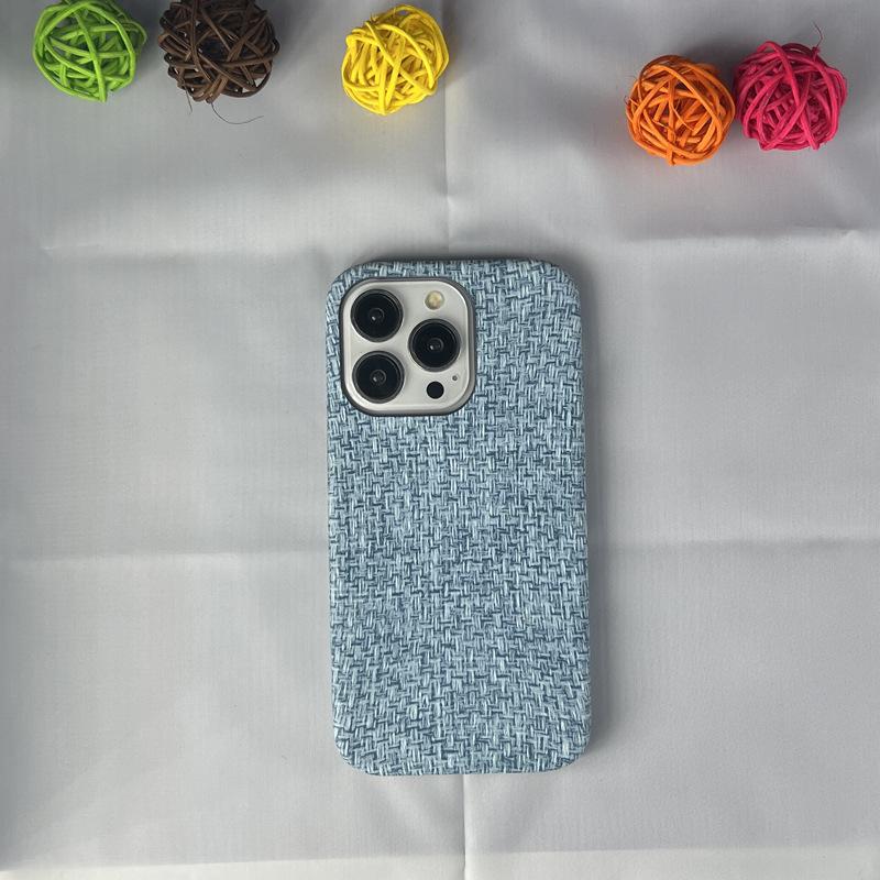 

Текстурированный чехол для телефона Apple 15promax из плетеной ткани, подходит для iPhone14, ударопрочный 13, простой 12, получехол iPhone X/Xs universal