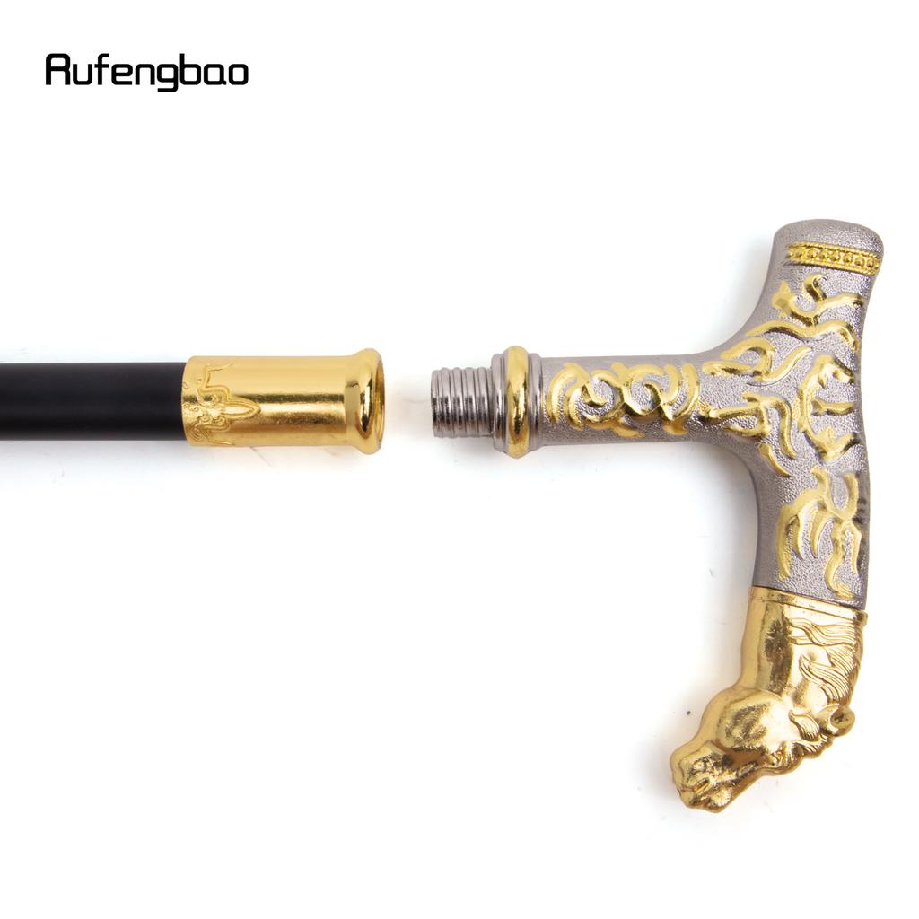 Golden White Horse Handle Luxury Walking Stick Party Fashion Elegant Walking Stick Decorative Cospaly Cane Knob Crosier 90cm