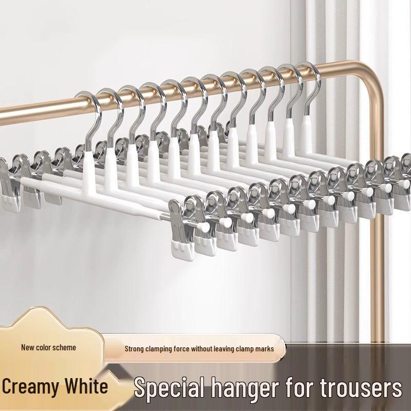 Non-Slip Pant & Skirt Clips: Strong Metal Hangers for Drying and Organizing Clothes