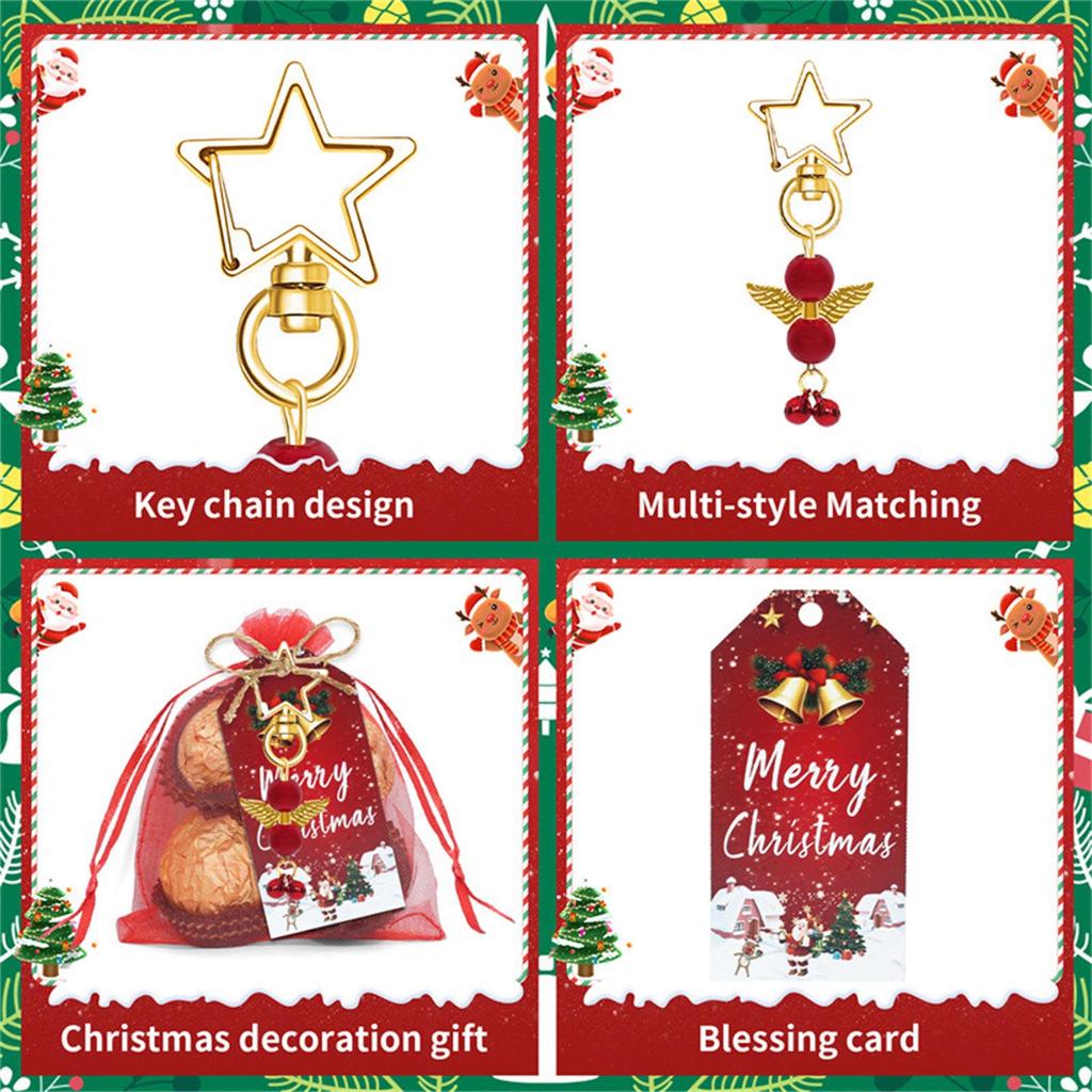 24 Pack Zinc Alloy Christmas Star Angel Pendant Ornaments Set Tree Hanging Decor For Tree Holiday Decorations