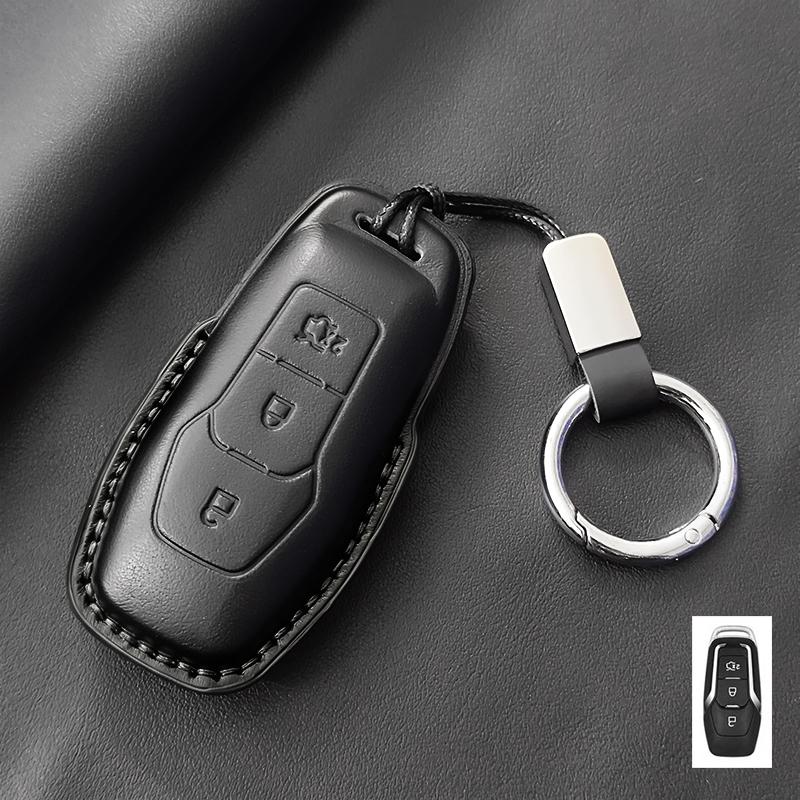 Genuine Leather Car Key Case Cover Fob For Ford Focus 3 4 St Mondeo 5 Mk5 Mustang F-150 Explorer Edge Fiesta Kuga Mk3 4 Durable