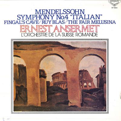 LP Record ERNEST ANSERMET, L'ORCHESTRE DE LA - Mendelssohn: Symphony No. 4 Italian GT9061 LONDON 1976 Japan Obi Classical Used