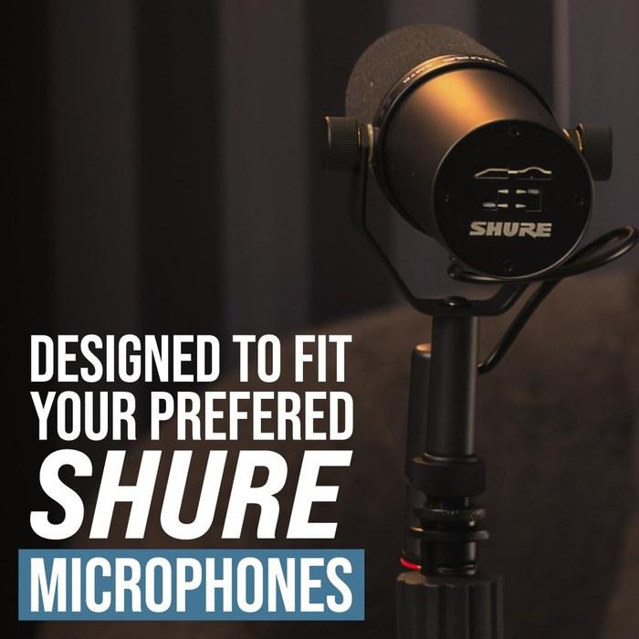 Shure by Gator Microphone Stand – Desktop Straight Type with Vibration-Absorbing Round Base SH-DESKTOP1 – Black