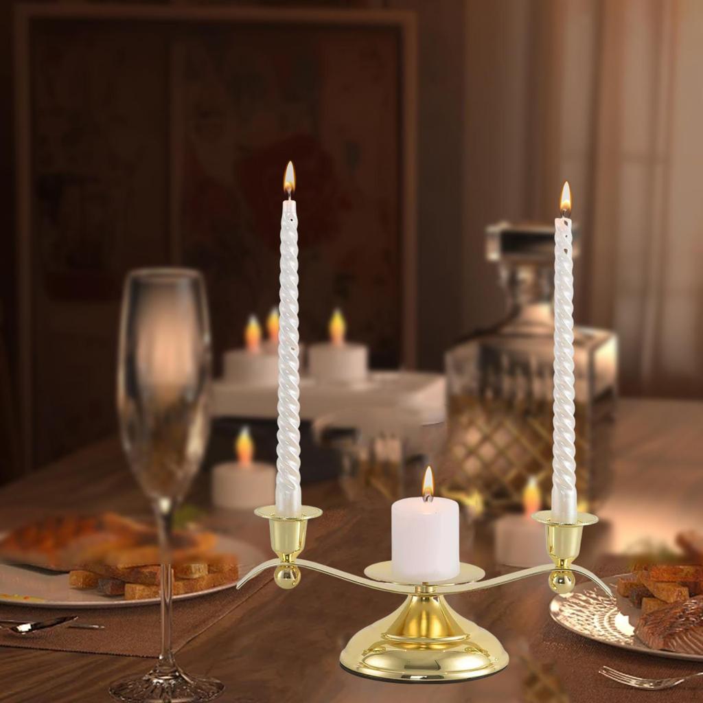 Candelabra Candle Holder Table Centerpiece Nordic Metal Candlestick Pillar for Birthday