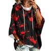 Women's Halloween Printed Hoodie 3/4 Sleeve Pullover Casual Tunic for Party