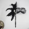 Venetian Masquerade Masks Halloween Mardi Gras Masks with Stick Ball Party Masks