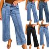 Women's Wide Leg Jeans  Lightweight Straight Leg Baggy Drawstring Denim Pants