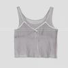 Summer sweet Korean design sense fake two casual solid color sling vest top women's clothing
