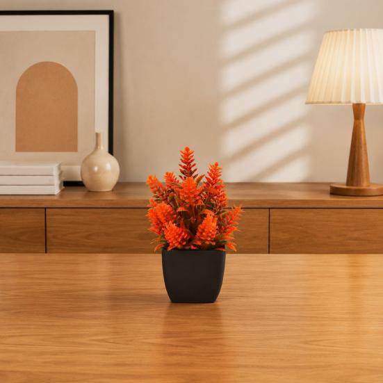 Simulated Small Potted Plant Maintenance-Free Realistic Autumn Leaves Mini Fake