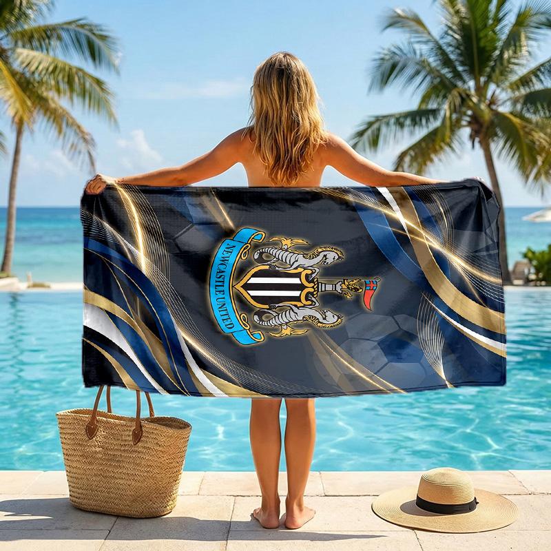Asciugamano da Spiaggia Calcio Newcastle United Morbido Microfibra Asciugamano Estivo Asciugatura Rapida Assorbente per Spiaggia Piscina Viaggio