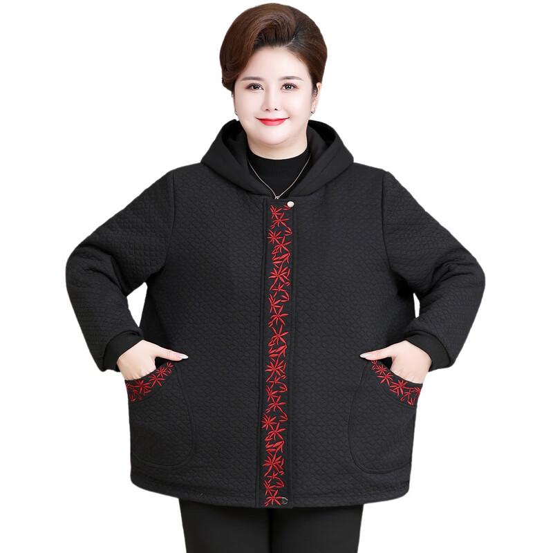 Mid-Aged Women's Plus Size Warm Hooded Padded Jacket