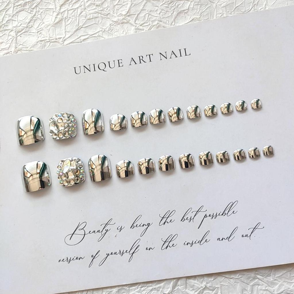 J62 Super Shiny Rhinestone Toenail Stickers: Gel Finish, Colored Diamonds, Wearable Fake Nails