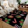 1PC Neon Lights Christmas Patterns Carpets Gingerbread People Candies Snowflakes Carpets Festive Atmosphere Home Decor
