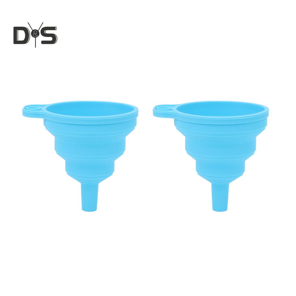SW 2Pcs Silicone Foldable Heat Resistant Funnels Oil Liquid Transfer Kitchen Tool