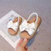Girls' Shoes 2025 Summer New Bow Girls' Sandals Fashion Princess Shoe Comfortable Children's Shoe Allmatch Flat Student Shoes