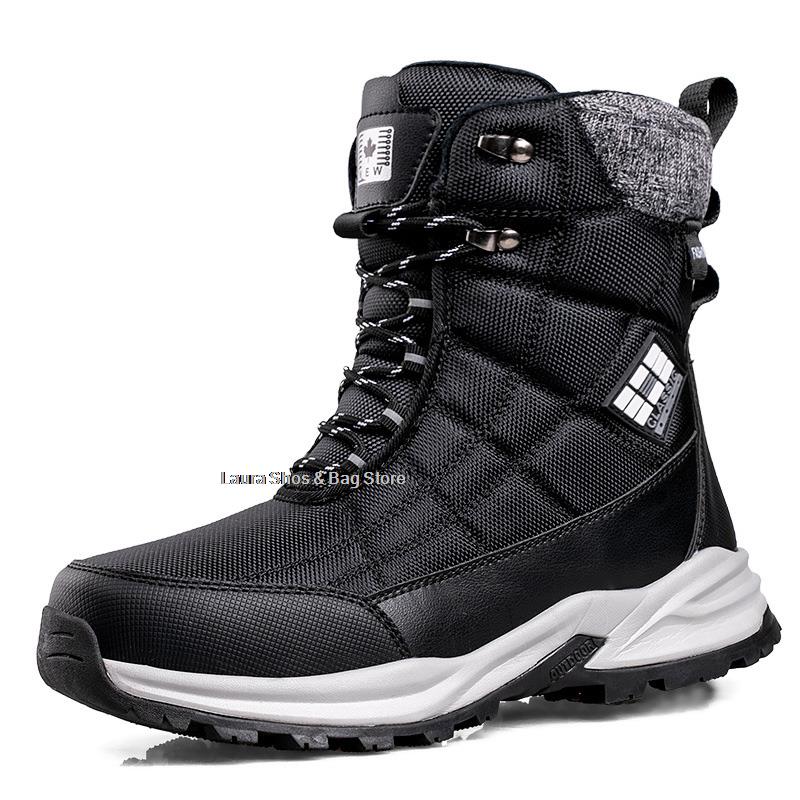 Herrenstiefel Outdoor Schneeschuhe Leichte High Top Schuhe Wasserdichte Frostrissstiefel Plüsch Warm Halten Gummi Witer Herrenschuhe