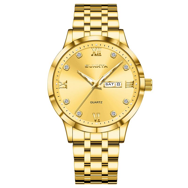 Sunkta New Men Watch Luxury Business All-steel Watch Classic Fashion Men's Quartz Watch