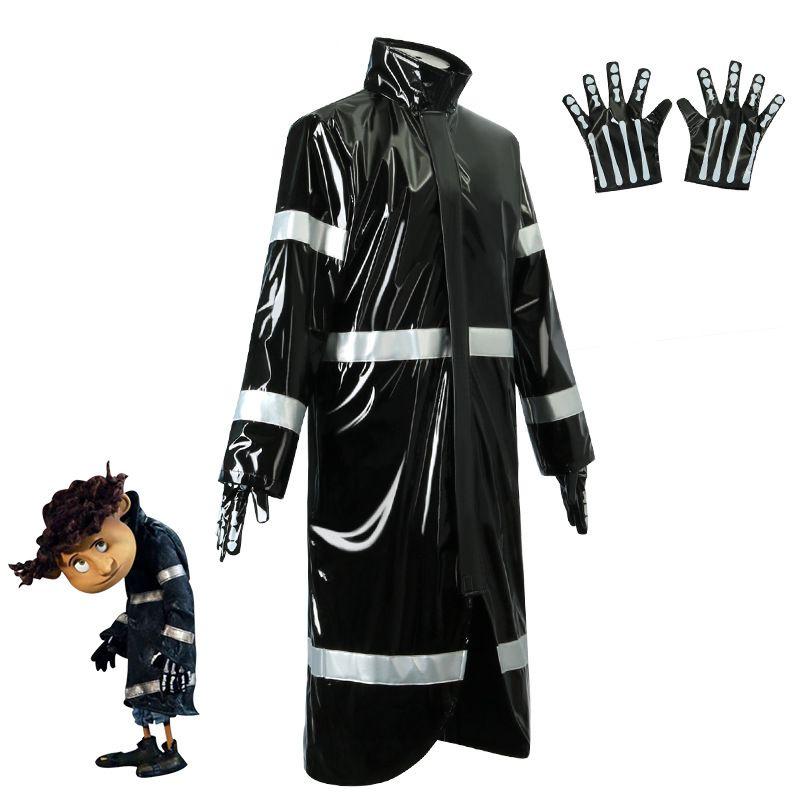 Coraline Wybie Cosplay Roupa Trench Coat Para Festa de Halloween